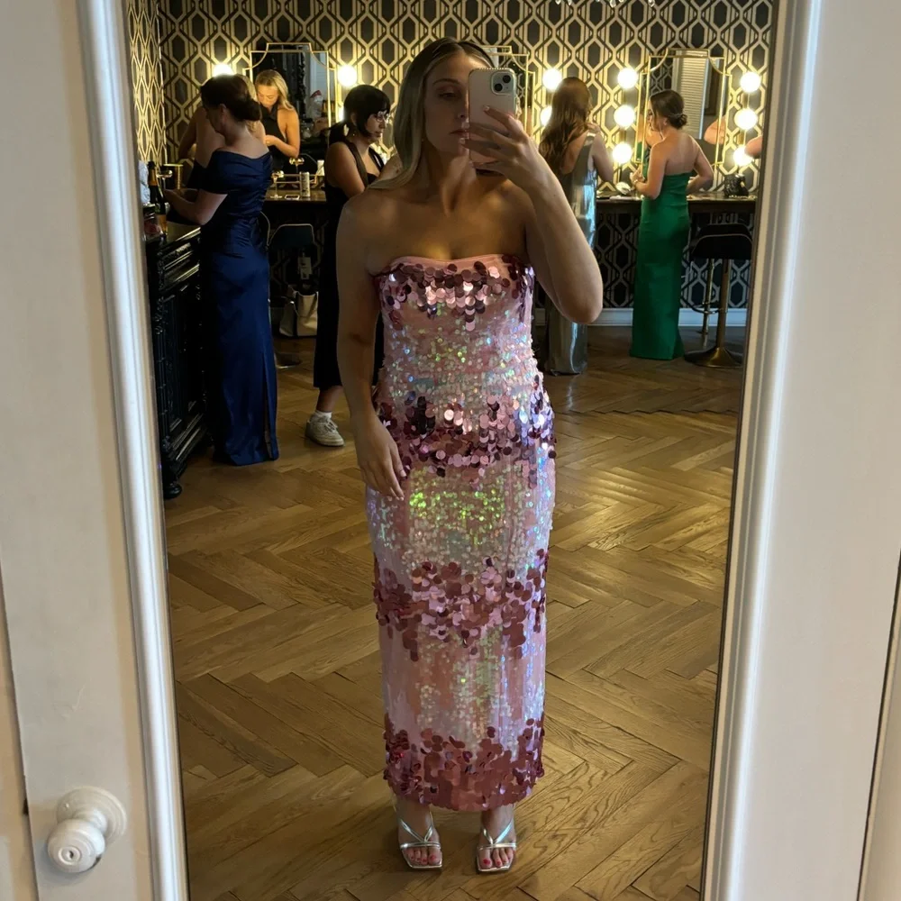MAJORELLE Yasmina Pink Sequin Maxi Dress - Picture 2 of 7